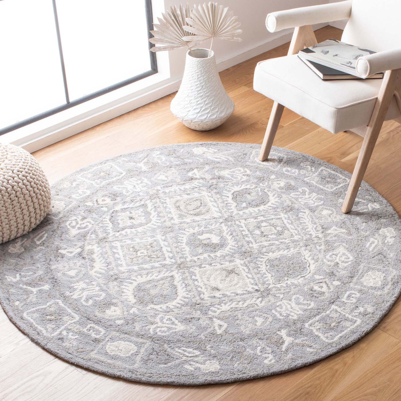 Safavieh Micro-Loop 517 Rug, MLP517 - Ivory / Grey