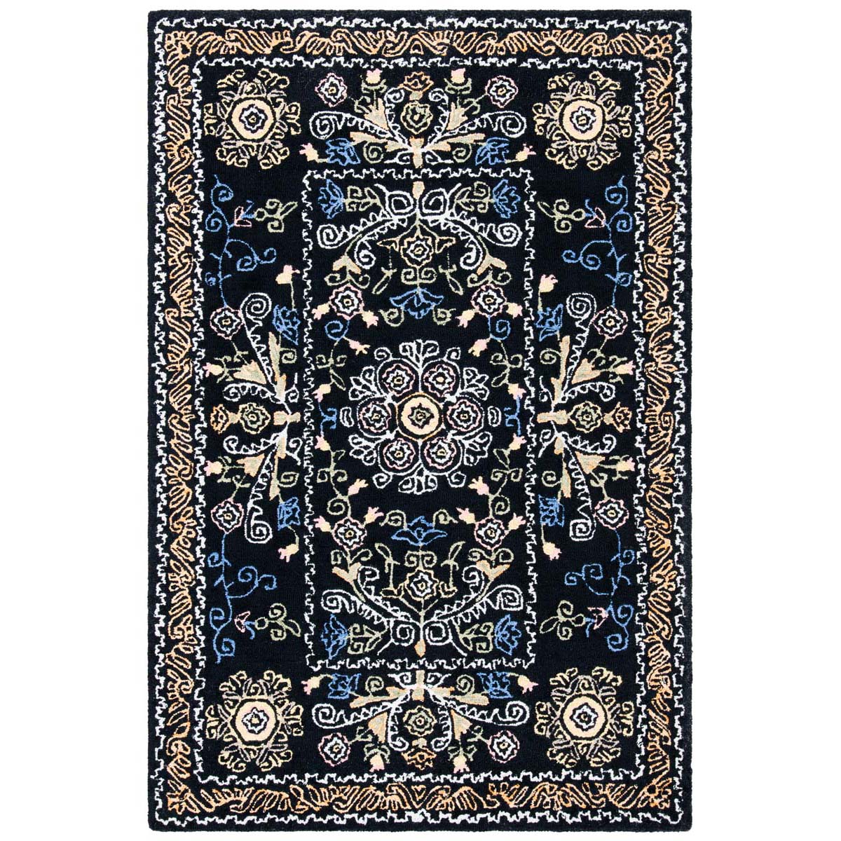 Safavieh Micro-Loop 522 Rug, MLP522 - Black / Green