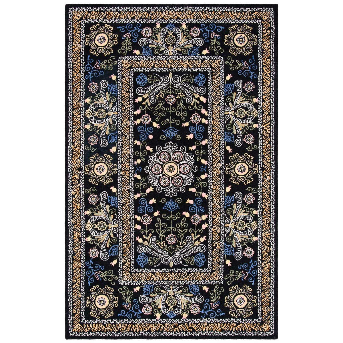 Safavieh Micro-Loop 522 Rug, MLP522 - Black / Green