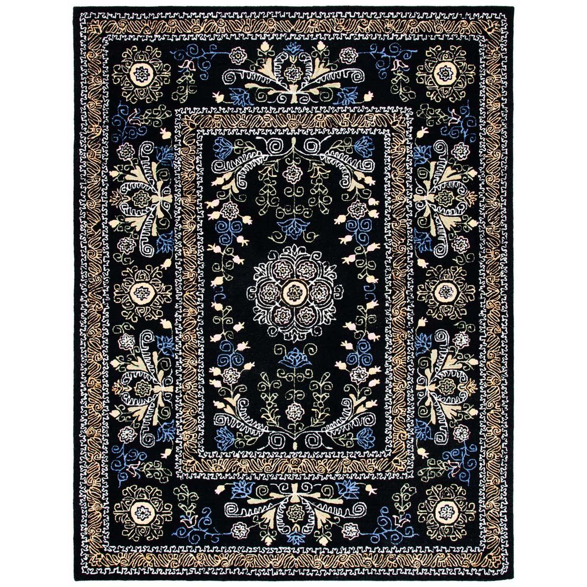 Safavieh Micro-Loop 522 Rug, MLP522 - Black / Green