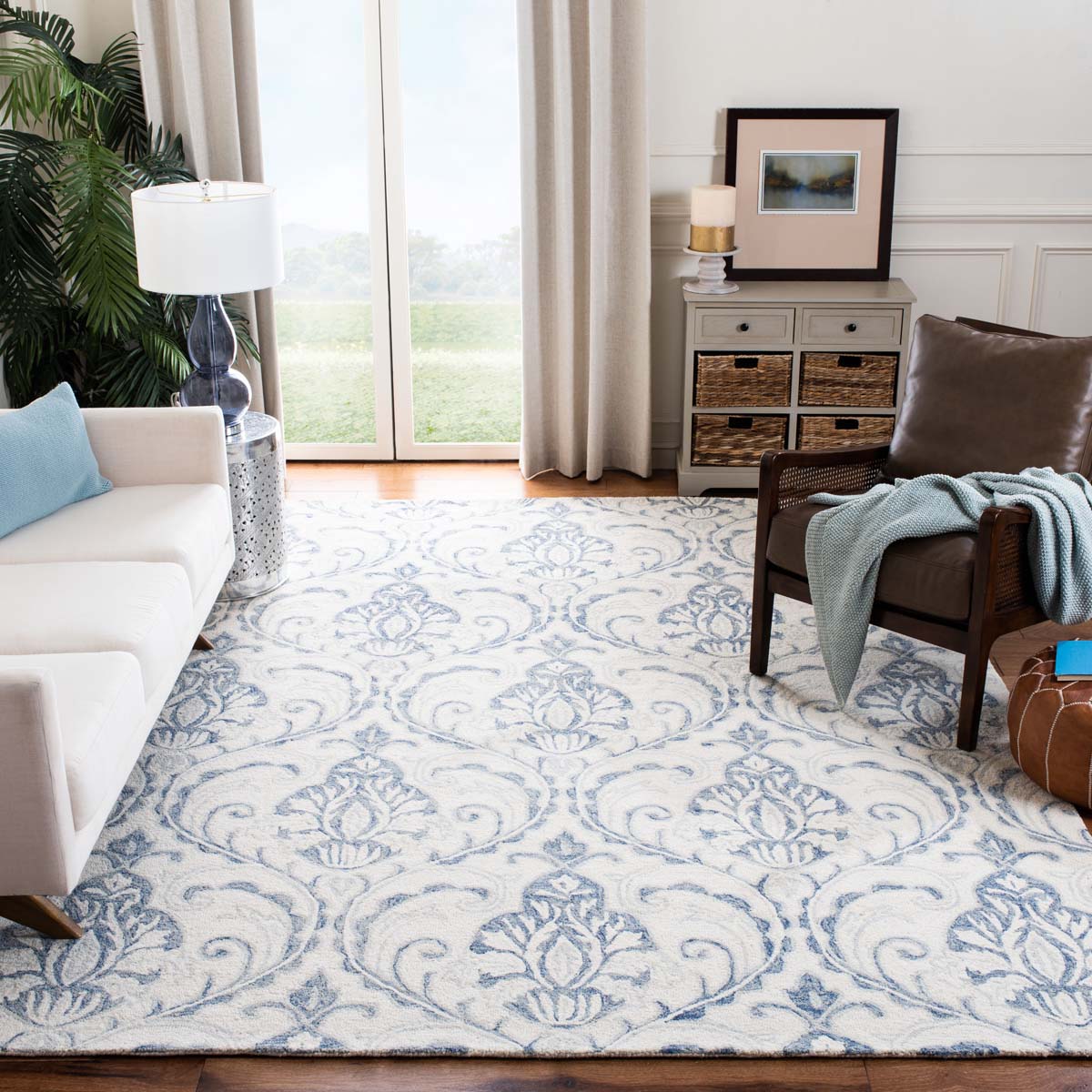 Safavieh Micro-Loop 532 Rug, MLP532 - Ivory / Blue