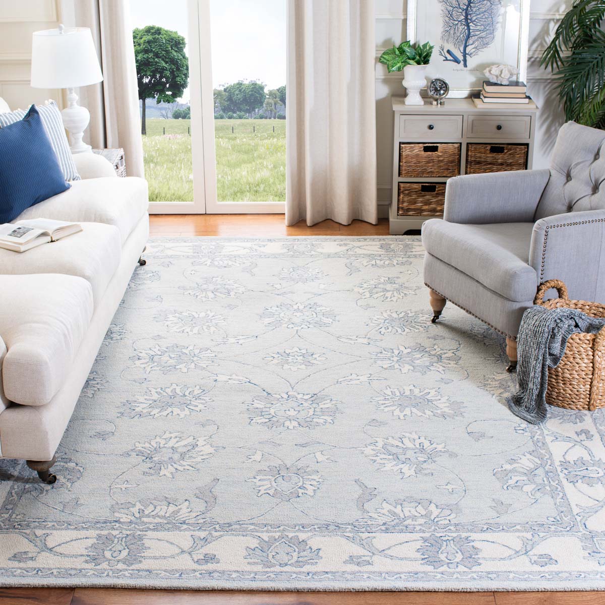 Safavieh Micro-Loop 536 Rug, MLP536 - Light Blue / Ivory