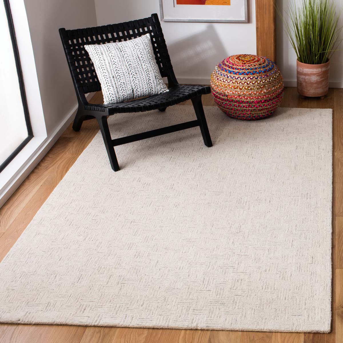 Safavieh Micro-Loop 537 Rug, MLP537 - Light Grey / Ivory