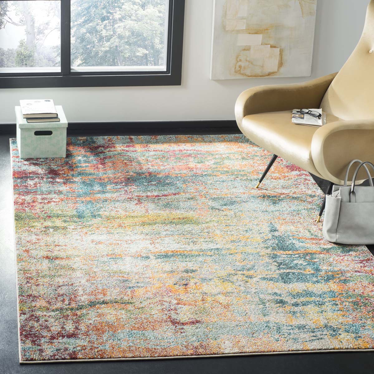 Safavieh Monaco 262 Rug, MNC262 - Teal / Orange