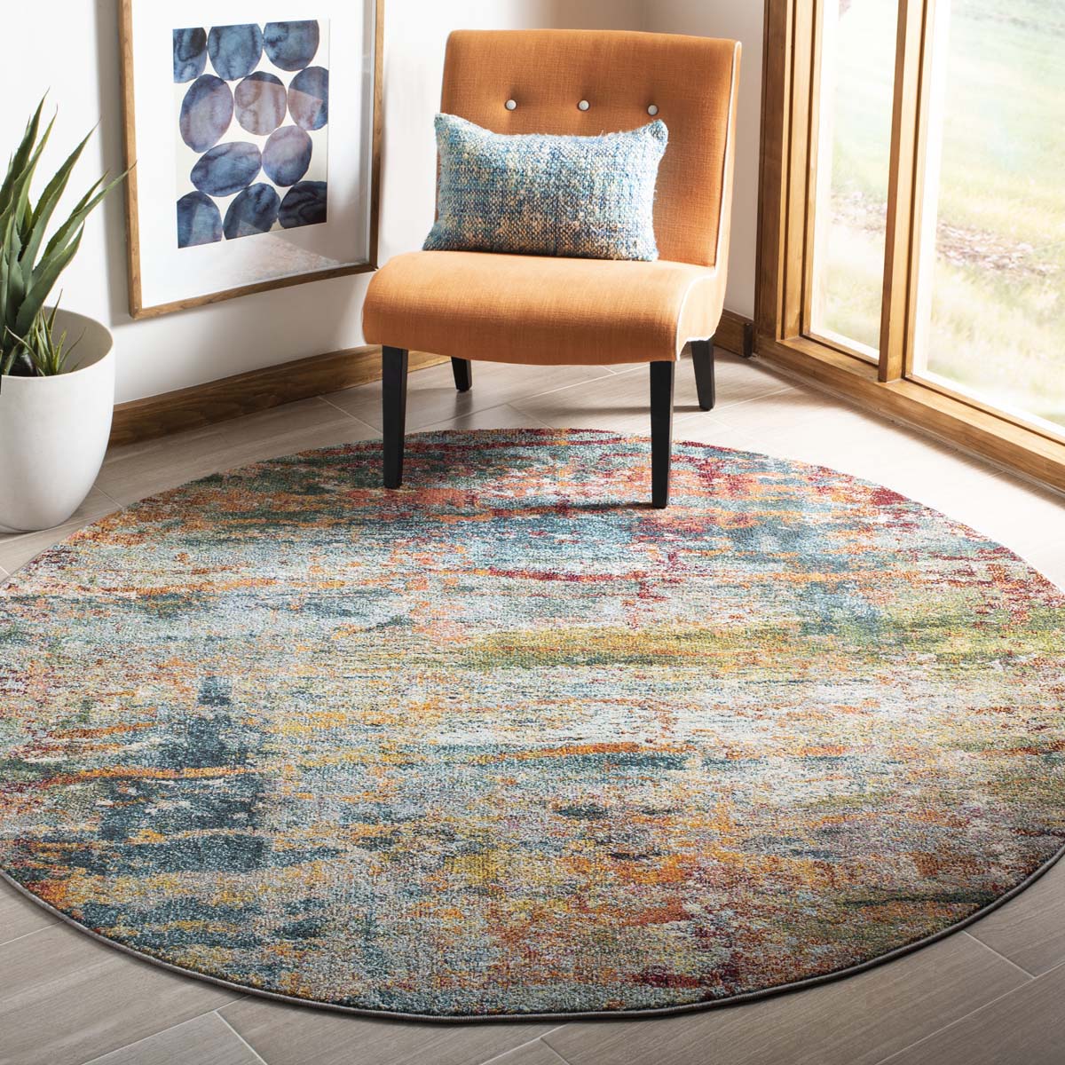 Safavieh Monaco 262 Rug, MNC262 - Teal / Orange