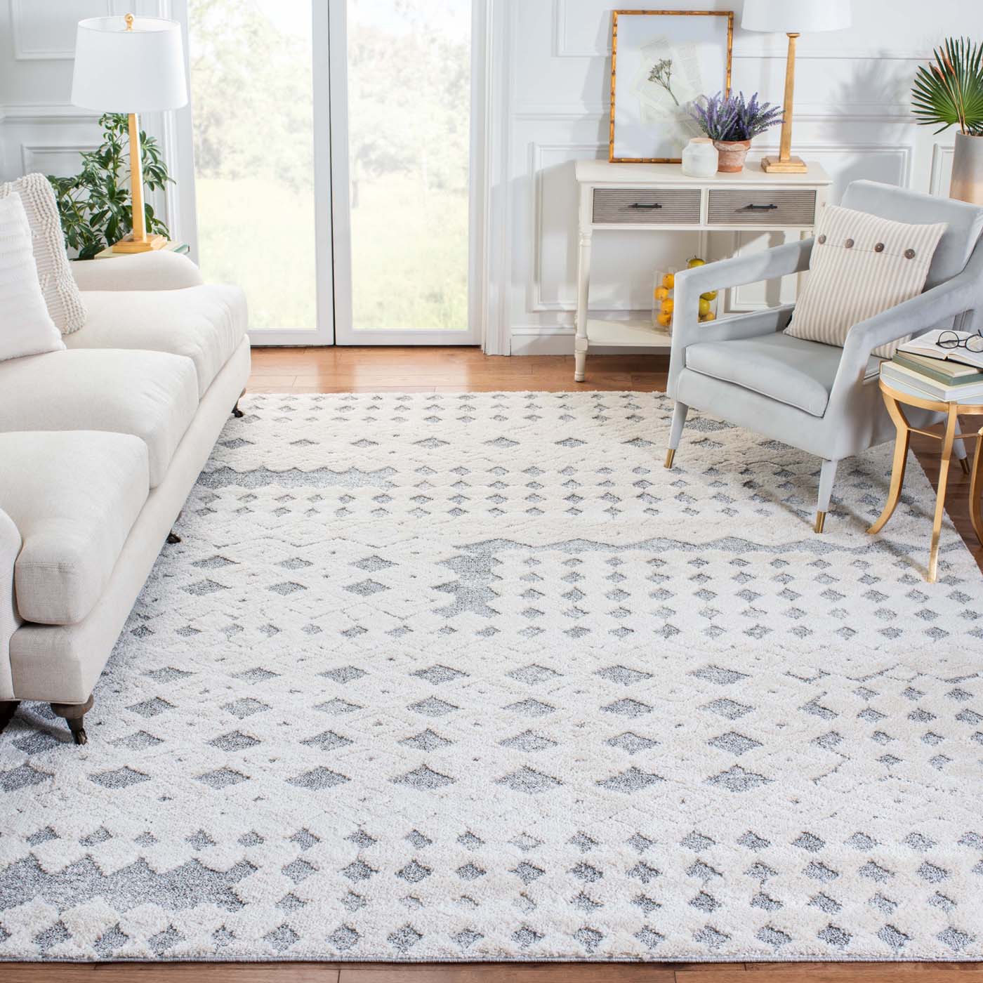 Martha Stewart 0737 Rug, MSR0737 - White / Light Grey