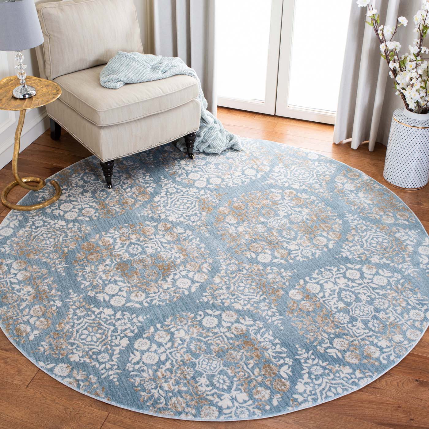 Martha Stewart 0958 Rug, MSR0958 - Denim Blue / Ivory