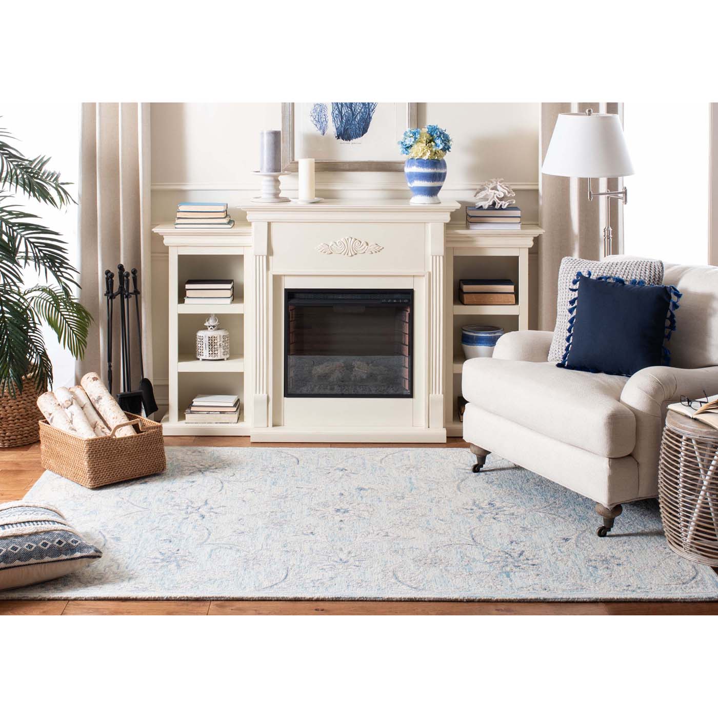 Martha Stewart 3360 Rug, MSR3360 - Light Blue / Ivory