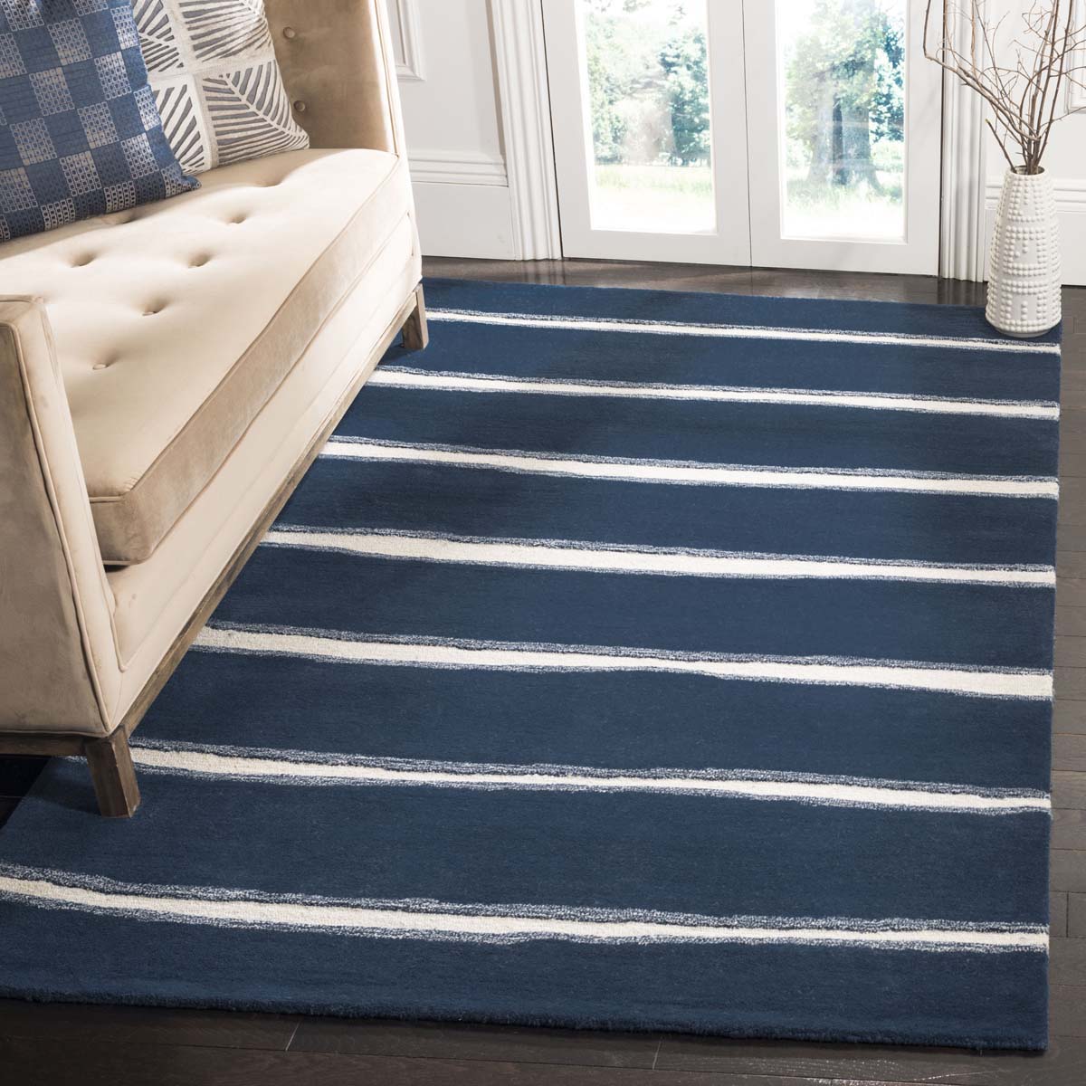 Martha Stewart 3617 Rug, MSR3617 - Wrought Iron / Navy