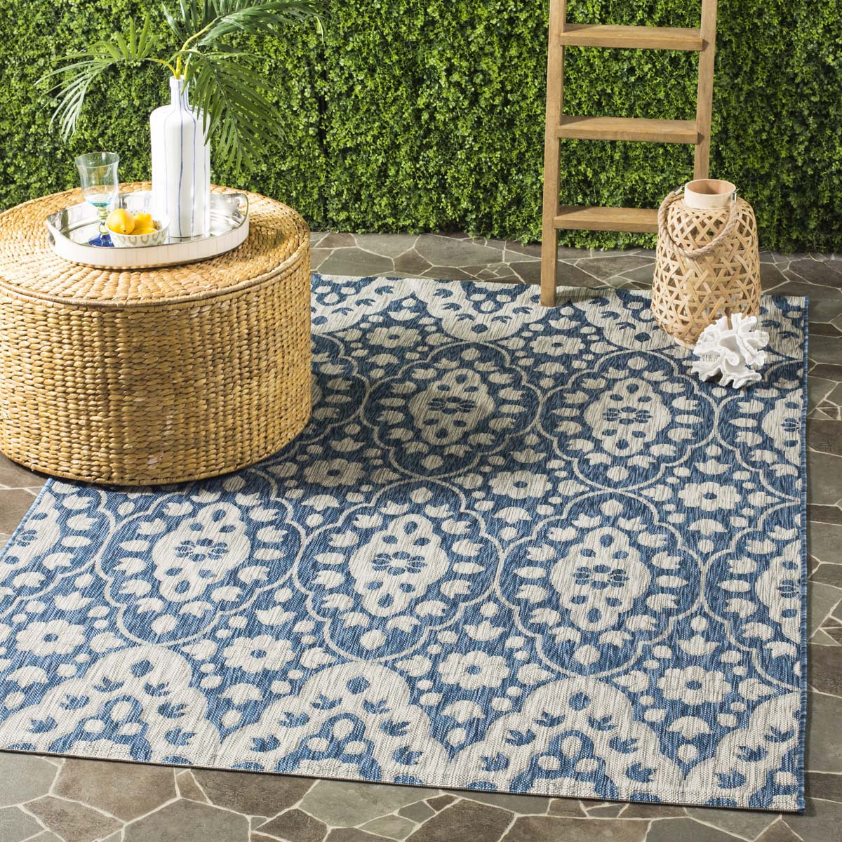 Martha Stewart 411 Rug, MSR411 - Grey / Navy