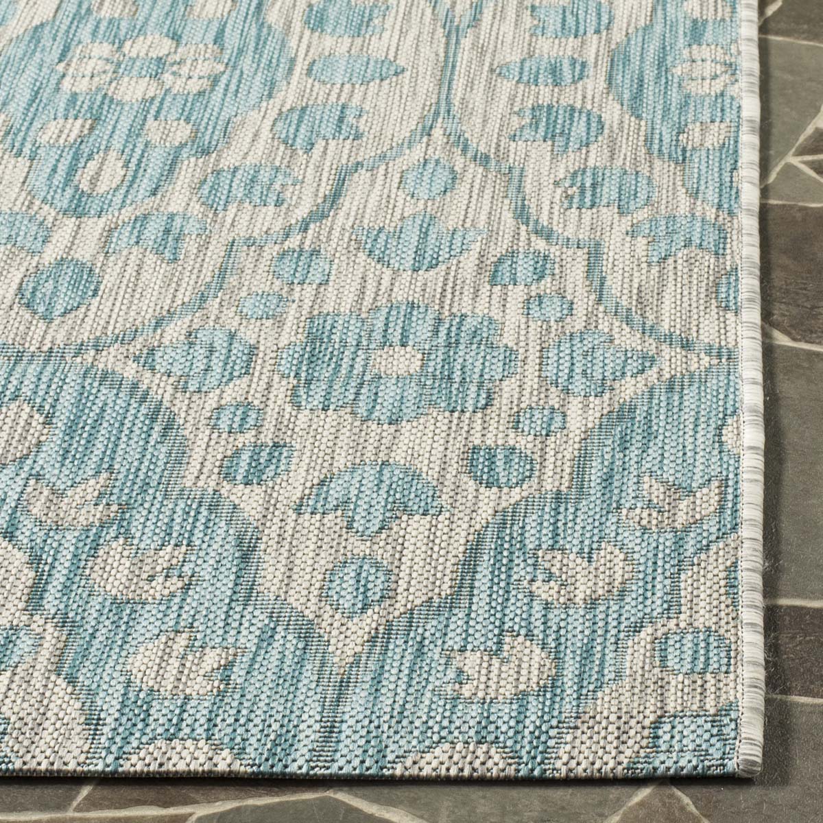 Martha Stewart 411 Rug, MSR411 - Grey / Aqua