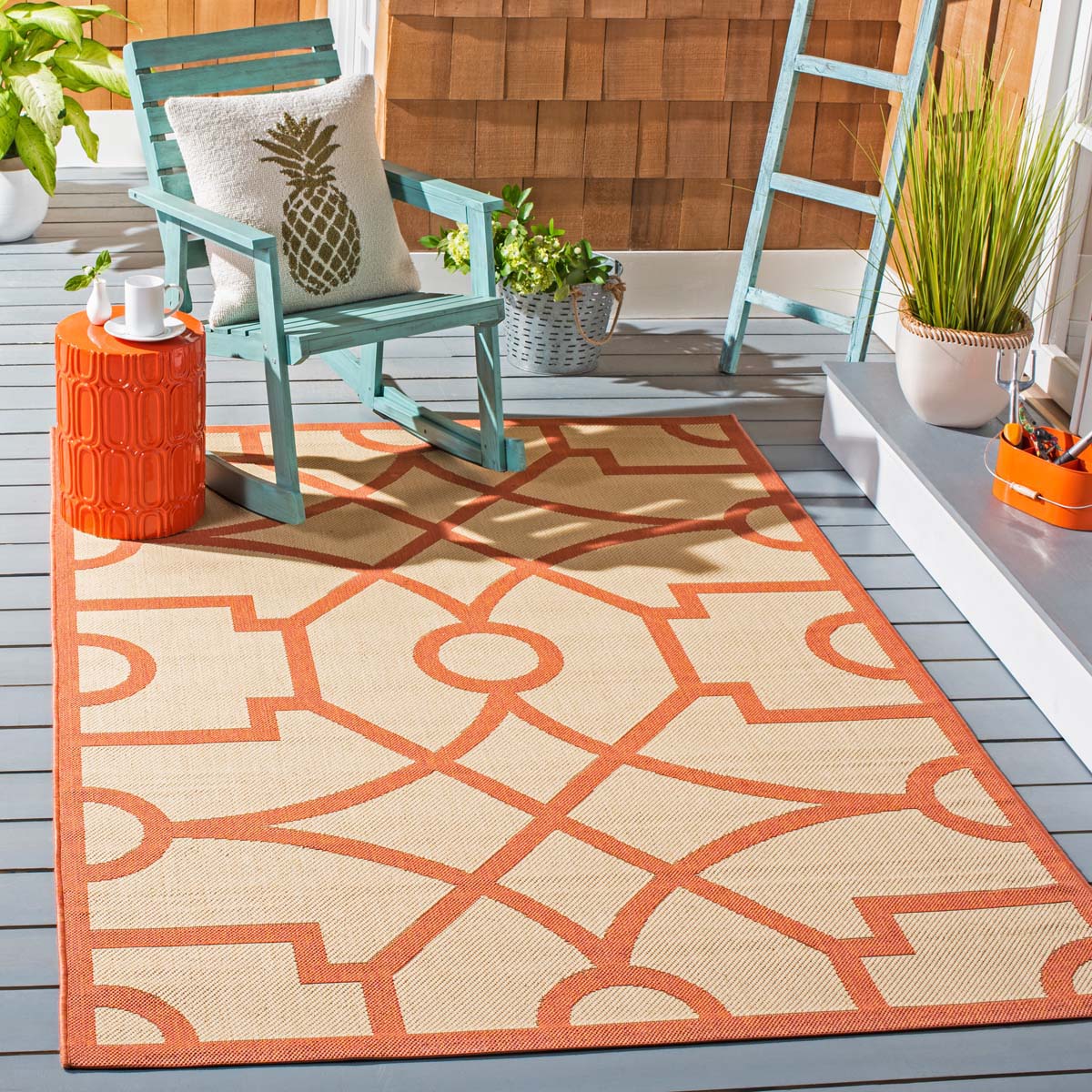 Martha Stewart 4121 Rug, MSR4121 - Beige / Terracotta