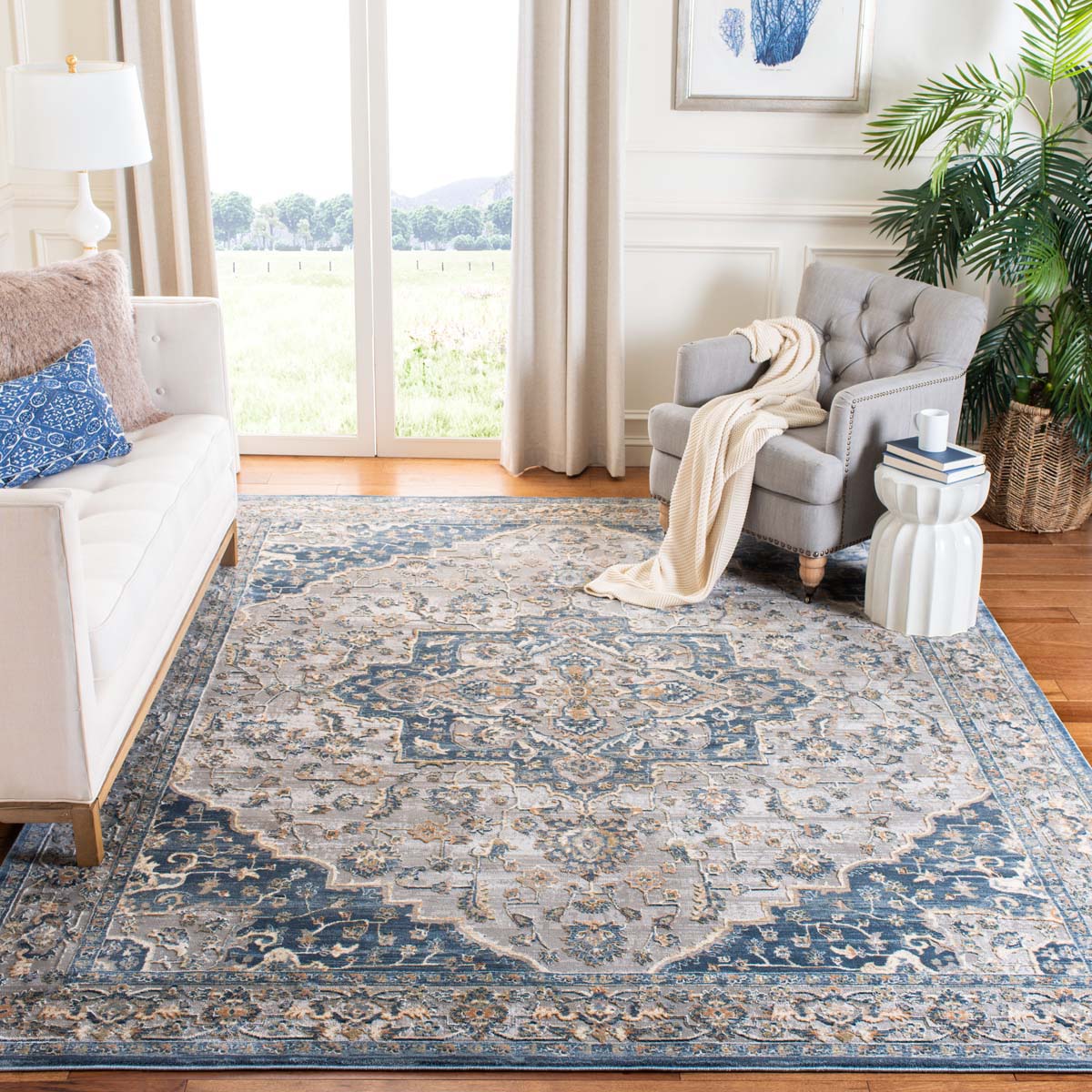 Martha Stewart 684 Rug, MSR684 - Cream / Blue