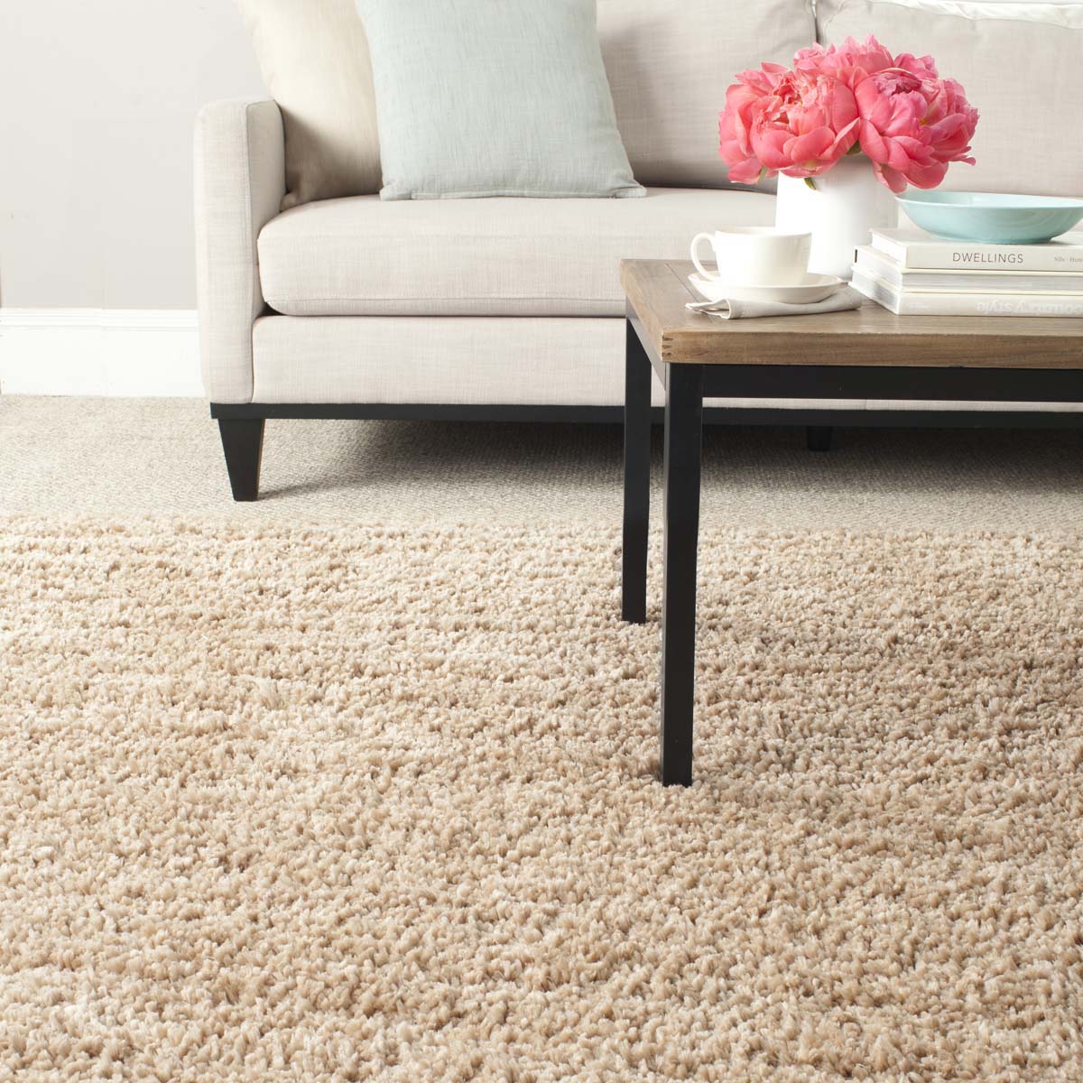 Martha Stewart Shag Rug, MSRS0267 - Beige