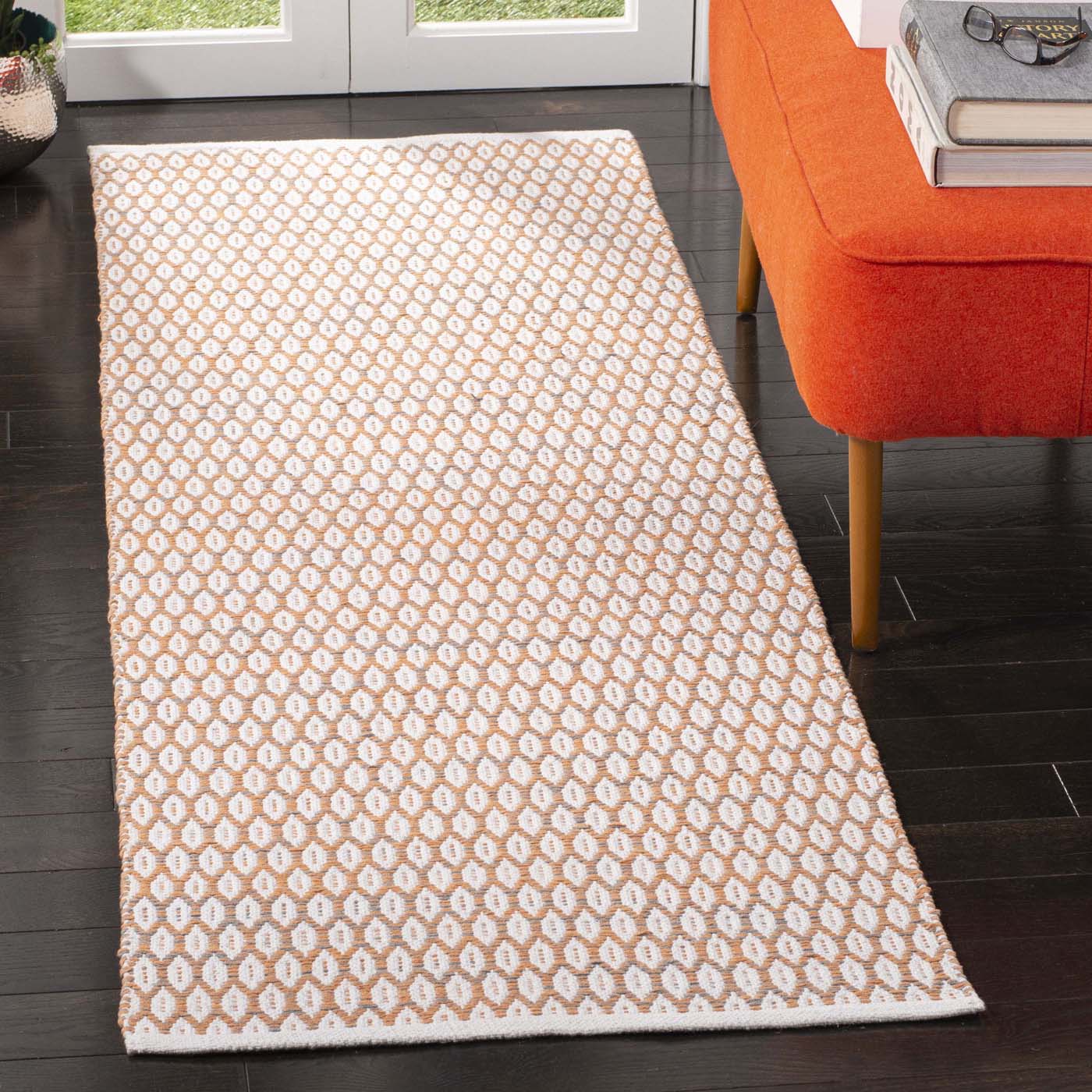 Safavieh Montauk 608 Rug, MTK608 - Orange / Ivory