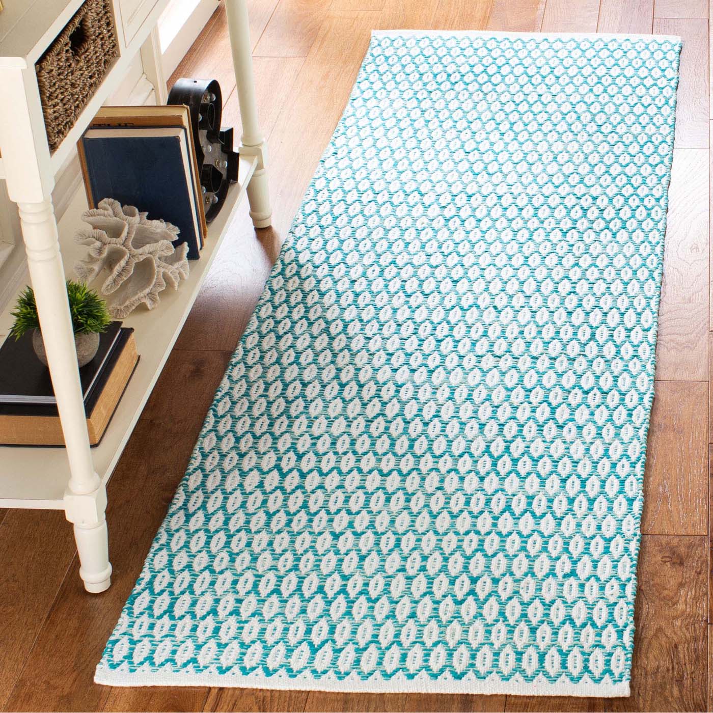 Safavieh Montauk 608 Rug, MTK608 - Aqua / Ivory