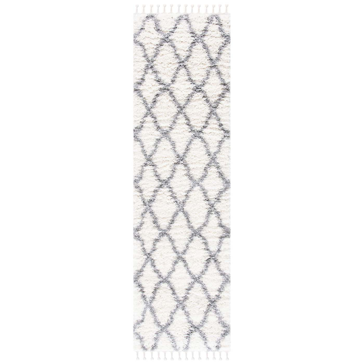 Safavieh Moroccan Tassel Shag 358 Rug, MTS358 - Ivory / Light Grey