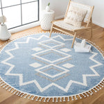 Safavieh Moroccan Tassel Shag 452 Rug, MTS452 - Ivory / Light Blue