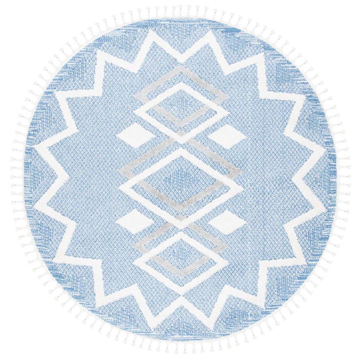 Safavieh Moroccan Tassel Shag 452 Rug, MTS452 - Ivory / Light Blue