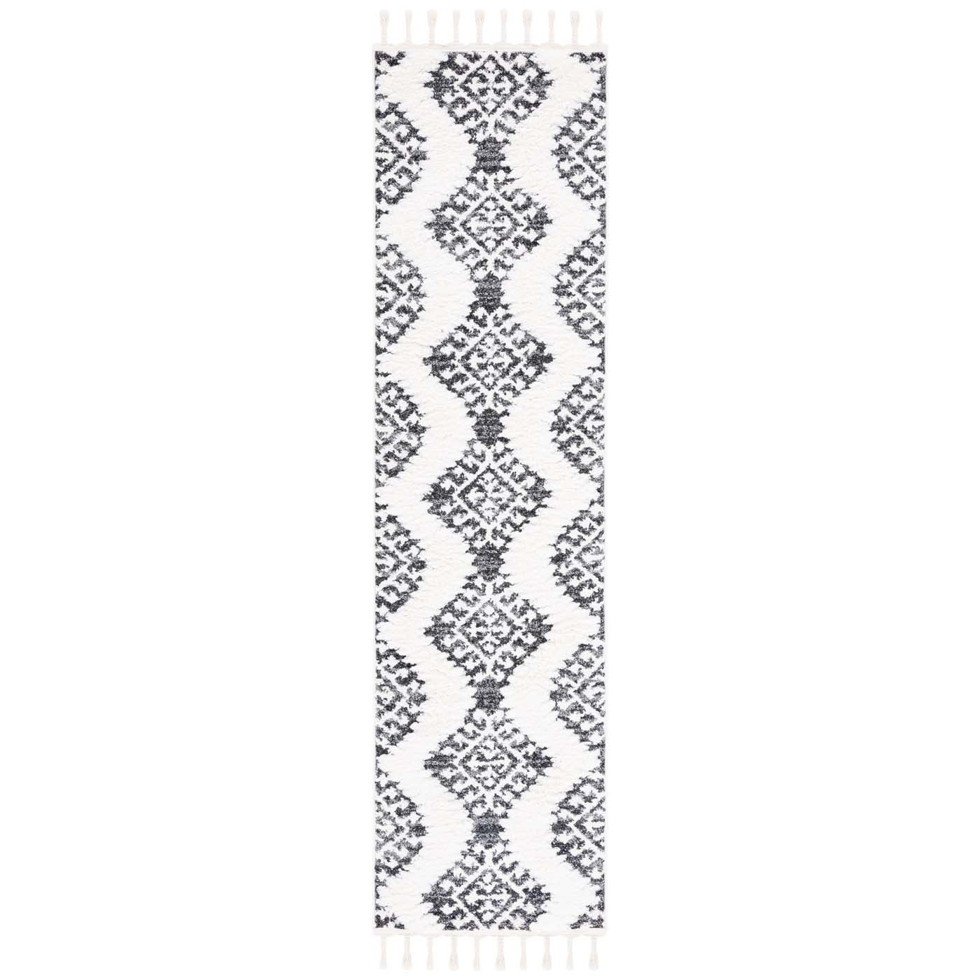 Safavieh Moroccan Tassel Shag 652 Rug, MTS652 - Dark Grey / Ivory