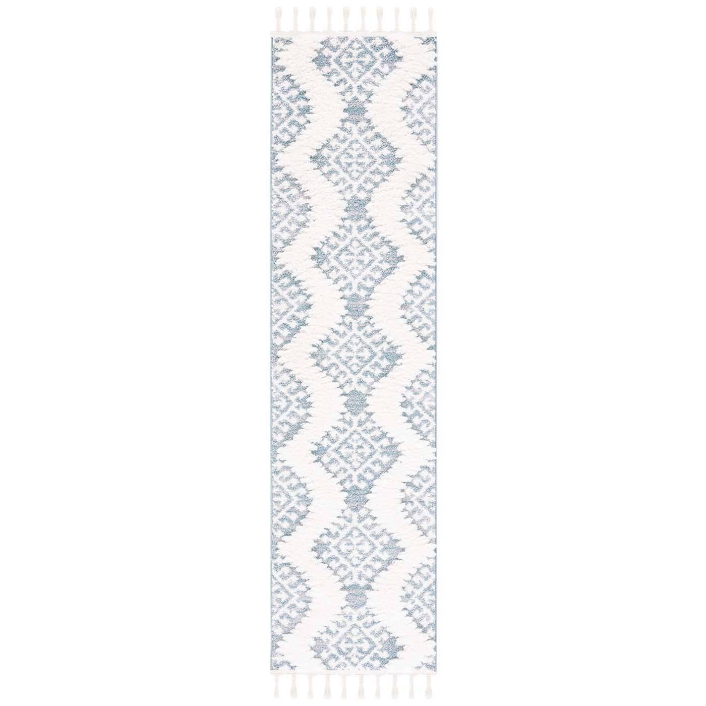 Safavieh Moroccan Tassel Shag 652 Rug, MTS652 - Teal / Ivory