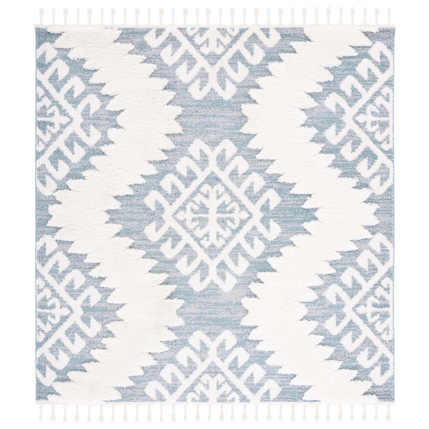 Safavieh Moroccan Tassel Shag 652 Rug, MTS652 - Teal / Ivory