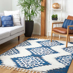 Safavieh Moroccan Tassel Shag 652 Rug, MTS652 - Navy / Ivory