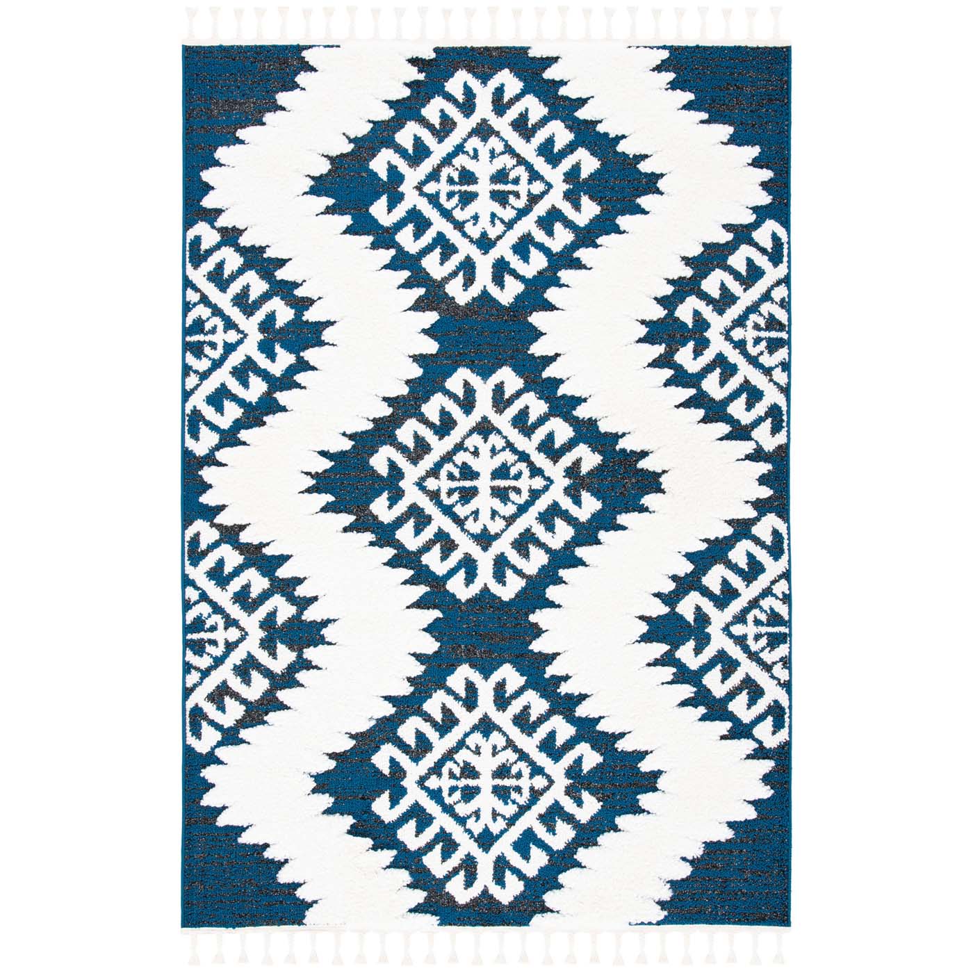 Safavieh Moroccan Tassel Shag 652 Rug, MTS652 - Navy / Ivory