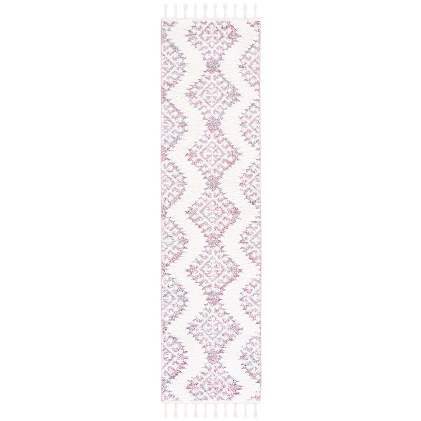 Safavieh Moroccan Tassel Shag 652 Rug, MTS652 - Pink / Ivory