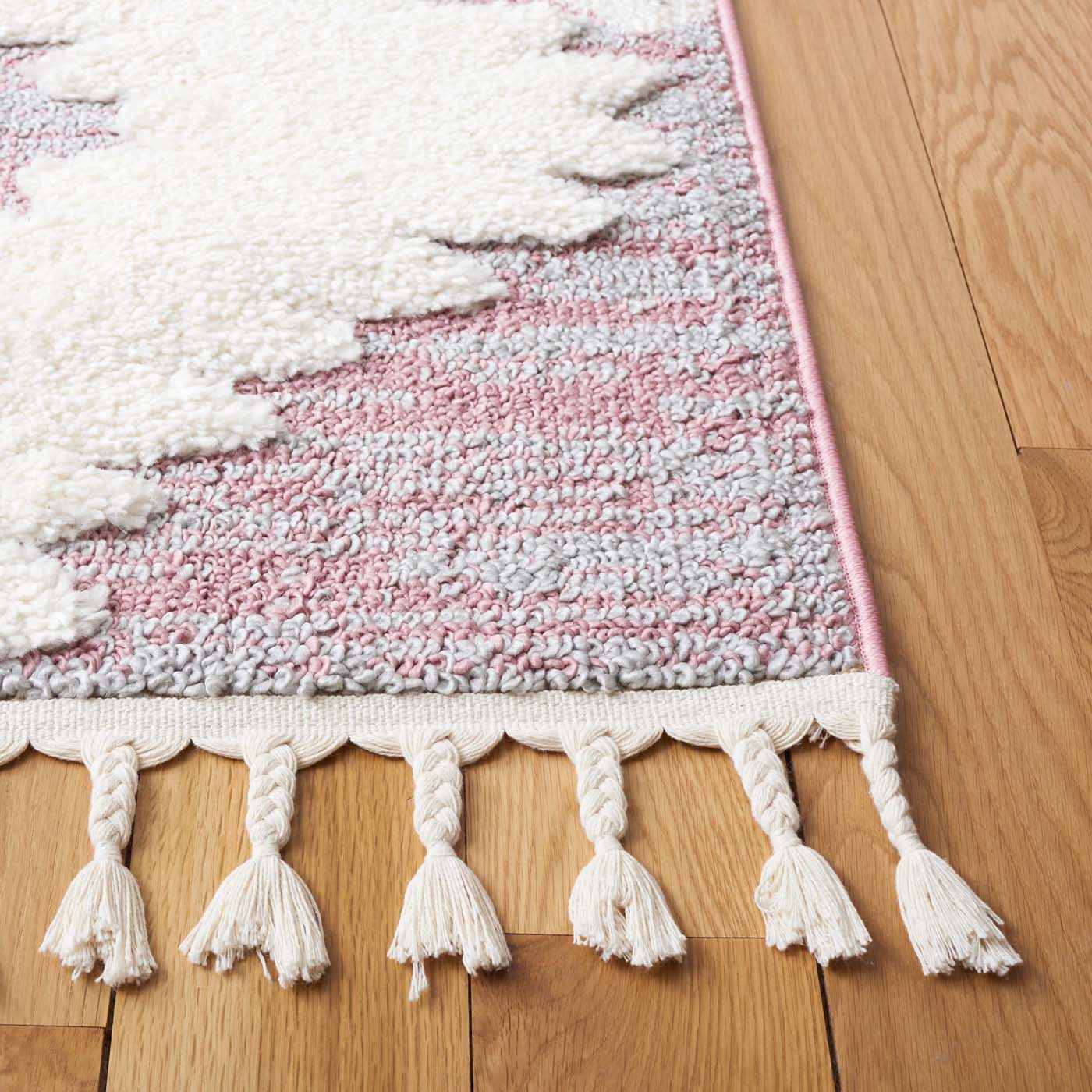 Safavieh Moroccan Tassel Shag 652 Rug, MTS652 - Pink / Ivory