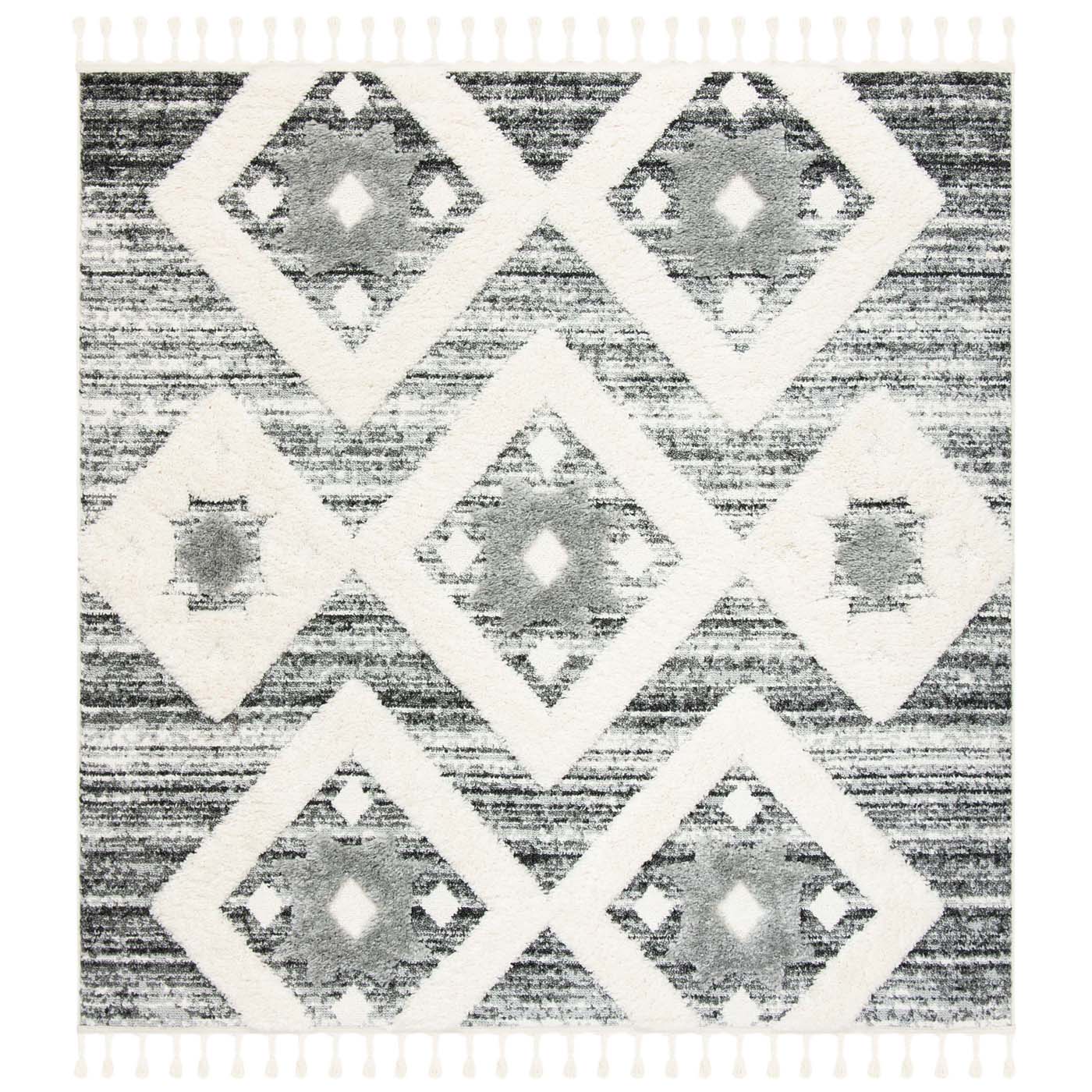 Safavieh Moroccan Tassel Shag 664 Rug, MTS664 - Grey / Ivory