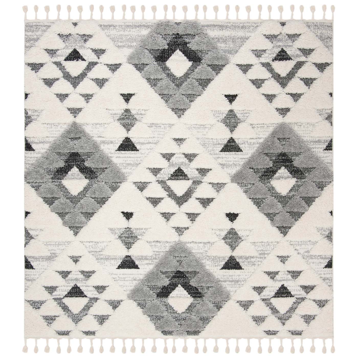 Safavieh Moroccan Tassel Shag 688 Rug, MTS688 - Ivory / Grey