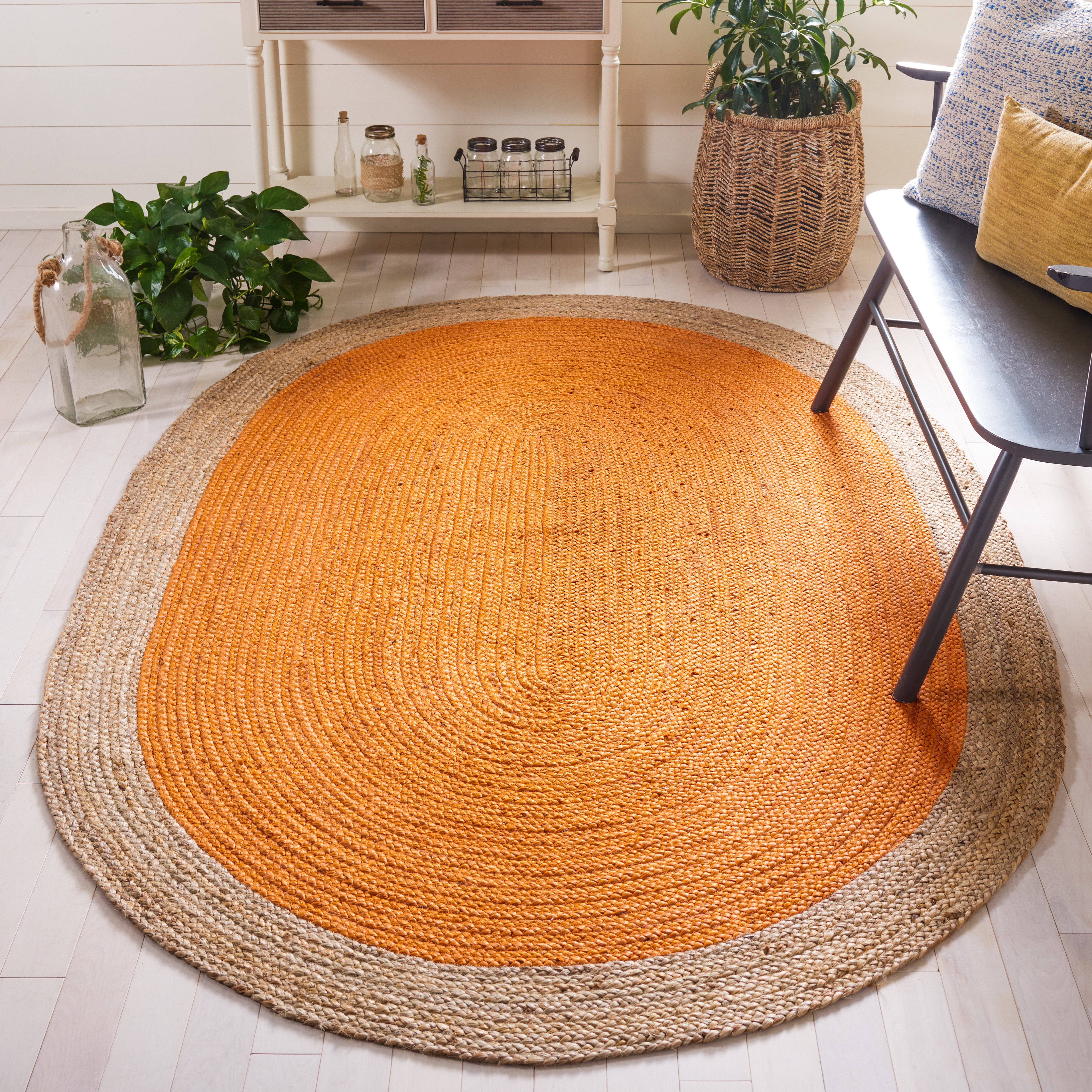 Safavieh Natural Fiber 01 Rug, NF801 - Orange / Natural