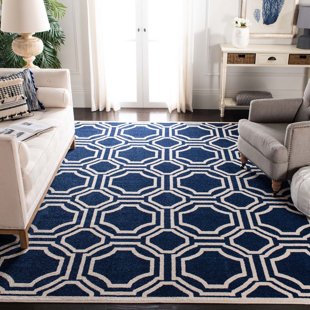 Safavieh Newport S53 Rug, NPTS53 - Sapphire Blue / Cream