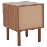 Safavieh Silvanna Nightstand, Walnut / Natural Rattan - Walnut / Natural Rattan