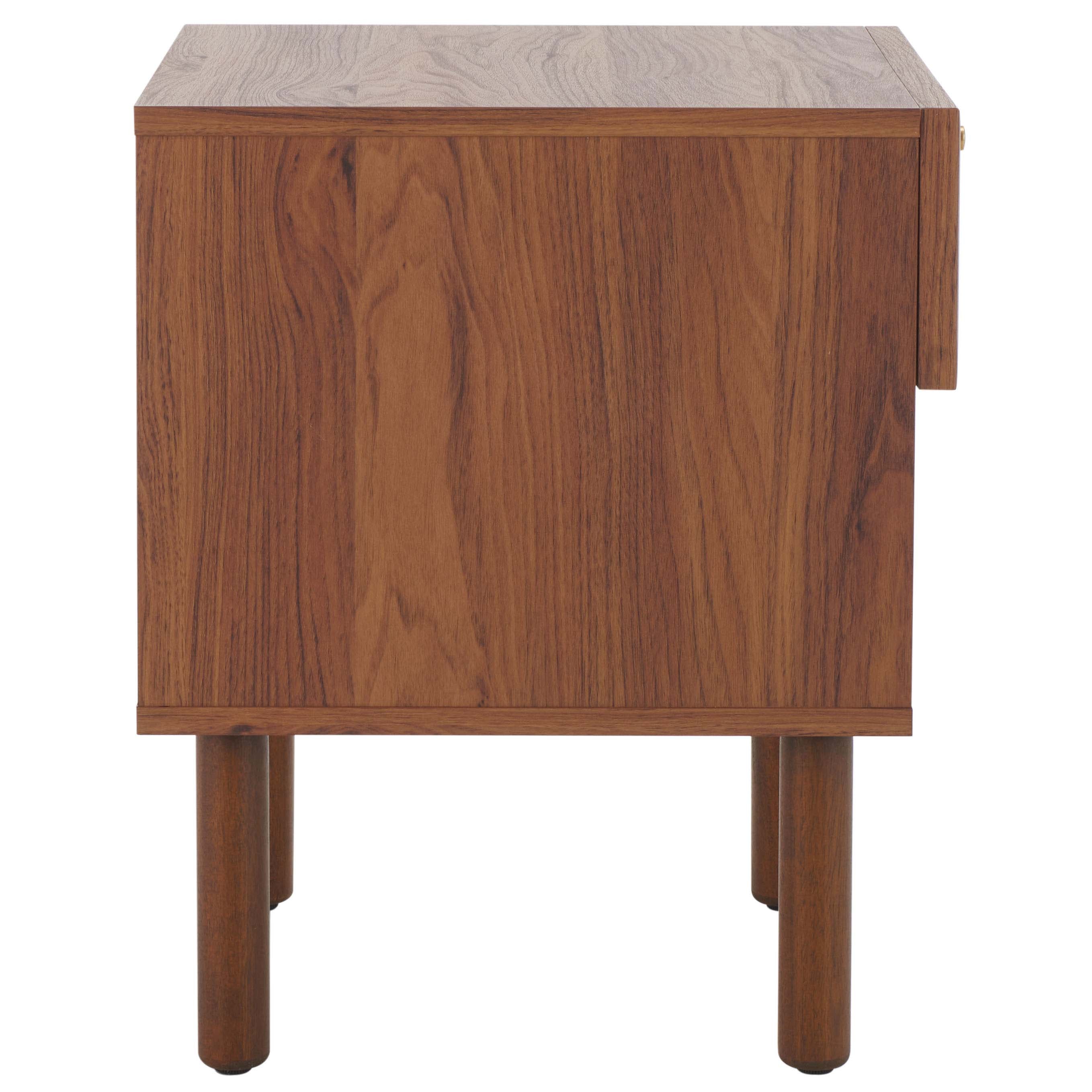 Safavieh Silvanna Nightstand, Walnut / Natural Rattan - Walnut / Natural Rattan