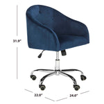 Safavieh Amy Tufted Velvet Chrome Leg Swivel Office Chair , OCH4500 - Navy / Chrome