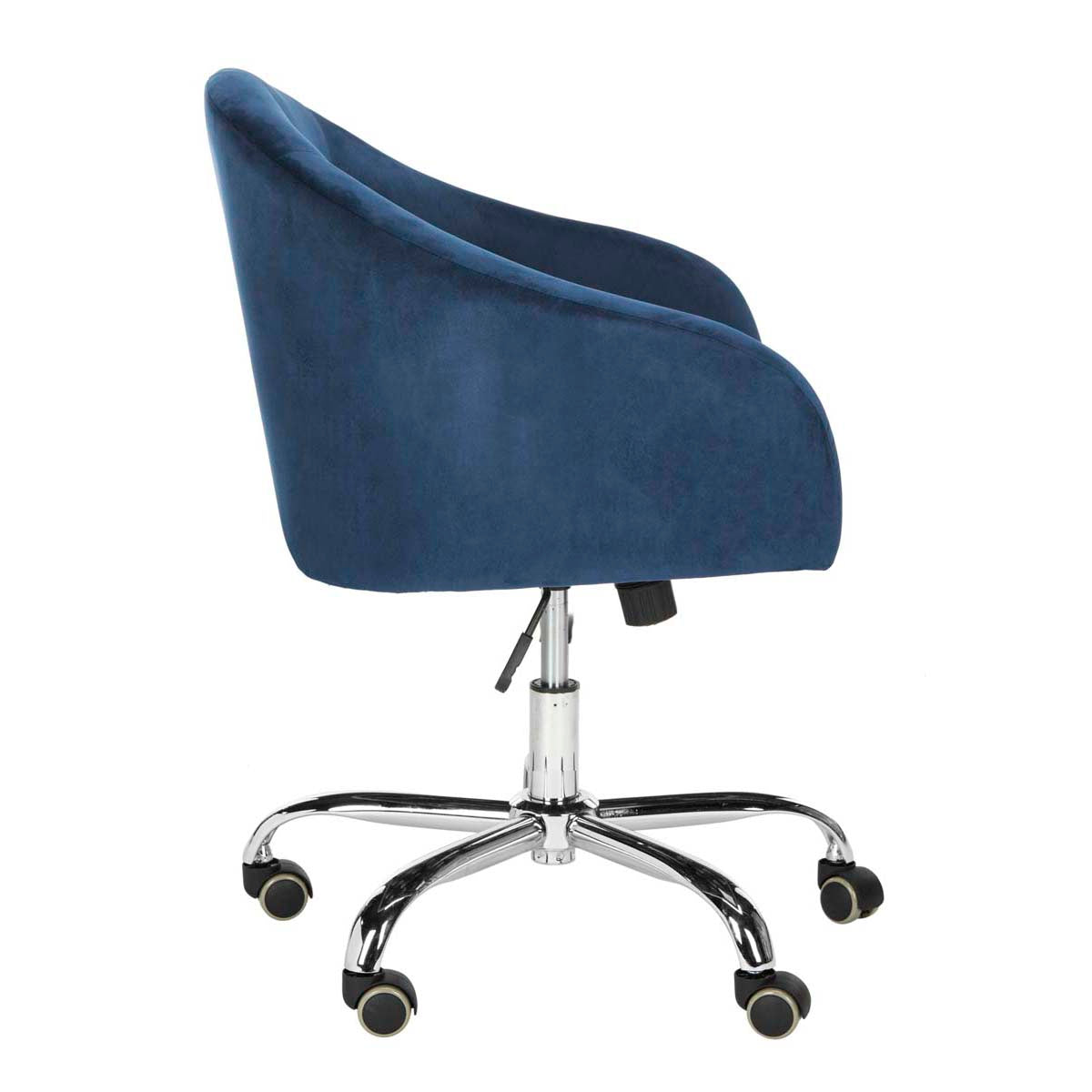 Safavieh Amy Tufted Velvet Chrome Leg Swivel Office Chair , OCH4500 - Navy / Chrome