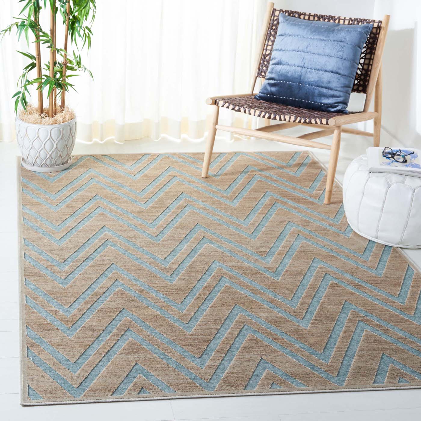 Safavieh Paradise 356 Rug, PAR356 - Stone / Aqua