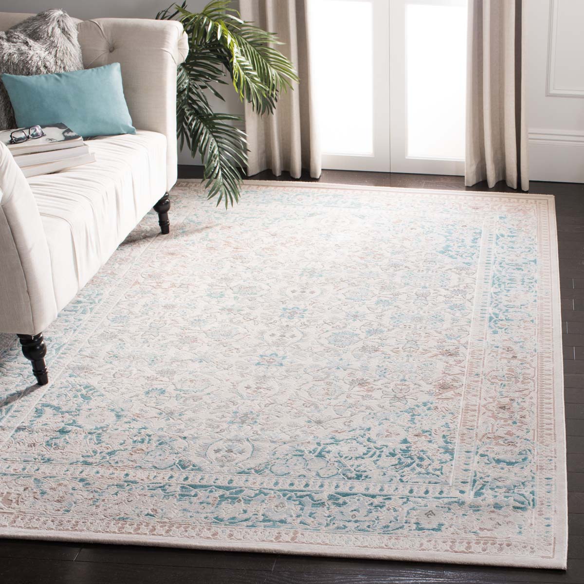 Safavieh Passion 405 Rug, PAS405 - Turquoise / Ivory