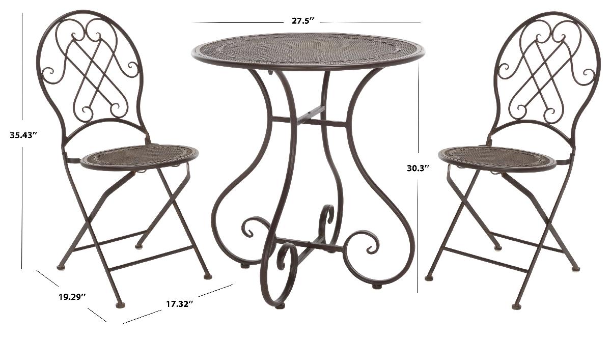 Safavieh Adriel 3Pc Bistro Set , PAT5031 - Rustic Brown