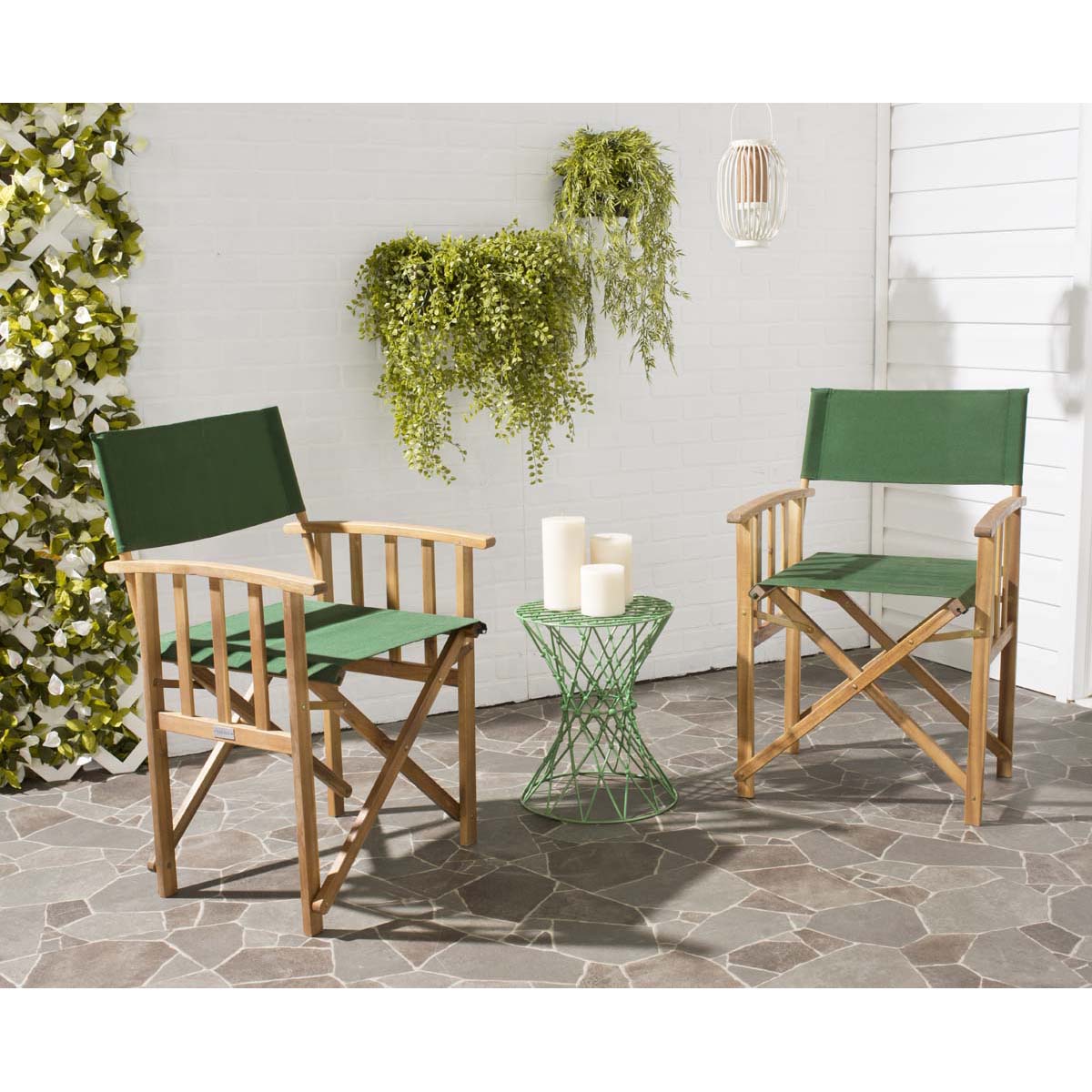 Safavieh Laguna Director Chair , PAT7004 - Natural / Green