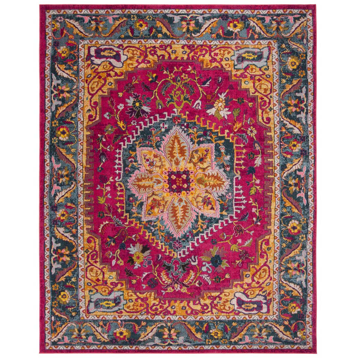 Safavieh Phoenix 153 Rug, PHX153 - Fuchsia / Blue