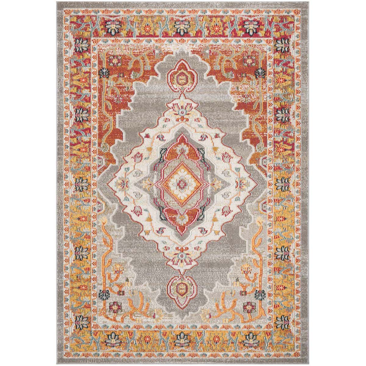 Safavieh Phoenix 158 Rug, PHX158 - Orange / Grey