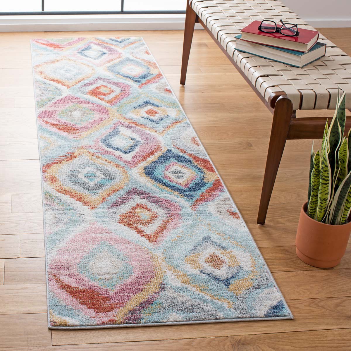 Safavieh Phoenix 290 Rug, PHX290 - Light Blue / Pink