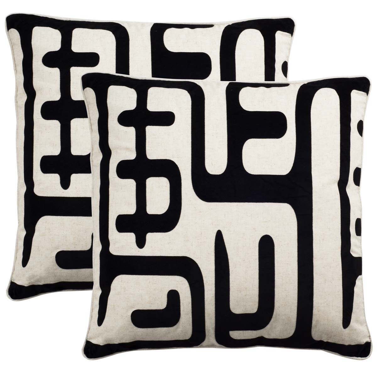 Safavieh Maize Pillow, PIL162 - Black (Set of 2)