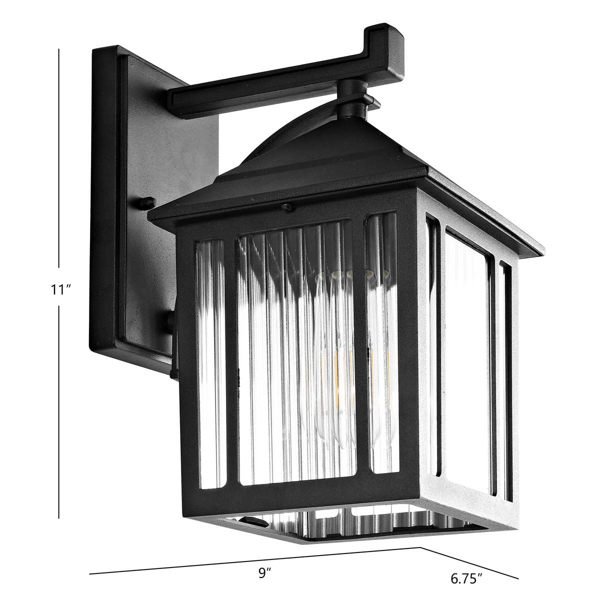 Safavieh Rolran Outdoor Wall Lantern, PLT4014 - Black