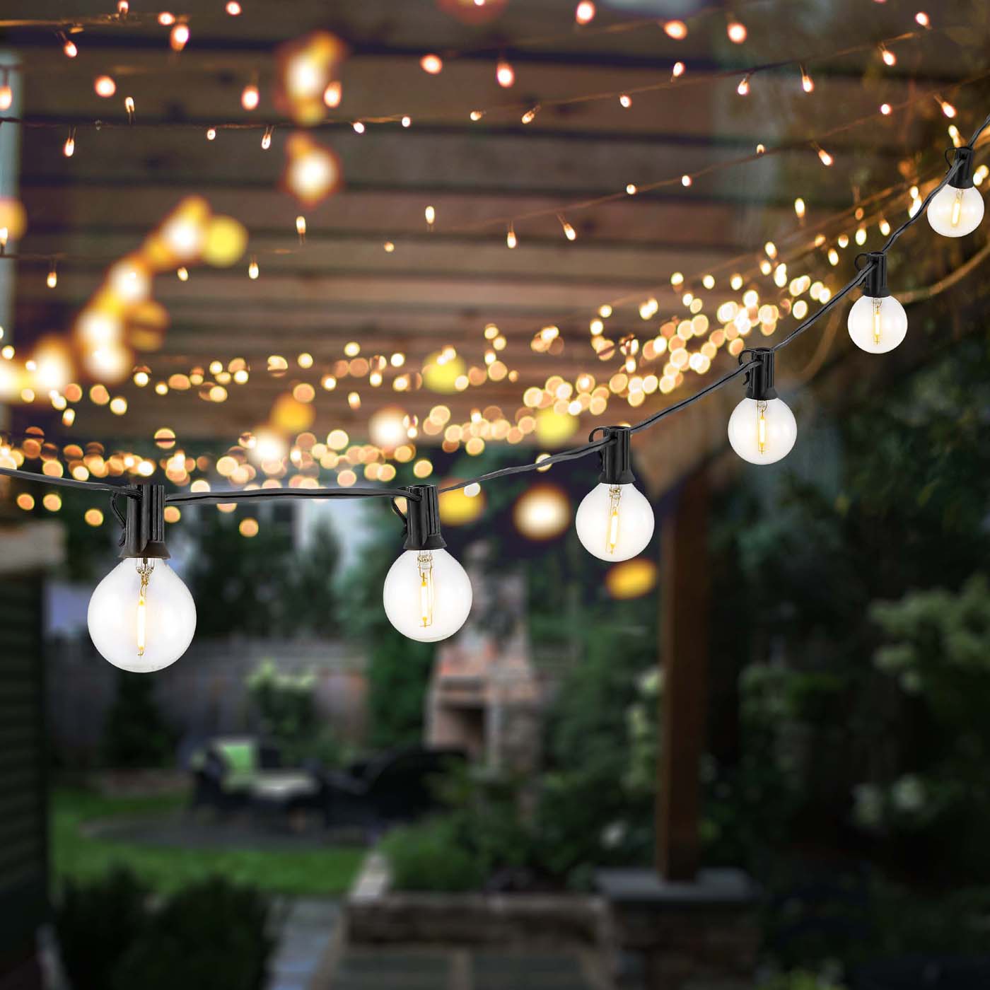 Safavieh Jenica LED Outdoor String Lights , PLT4046 - Black