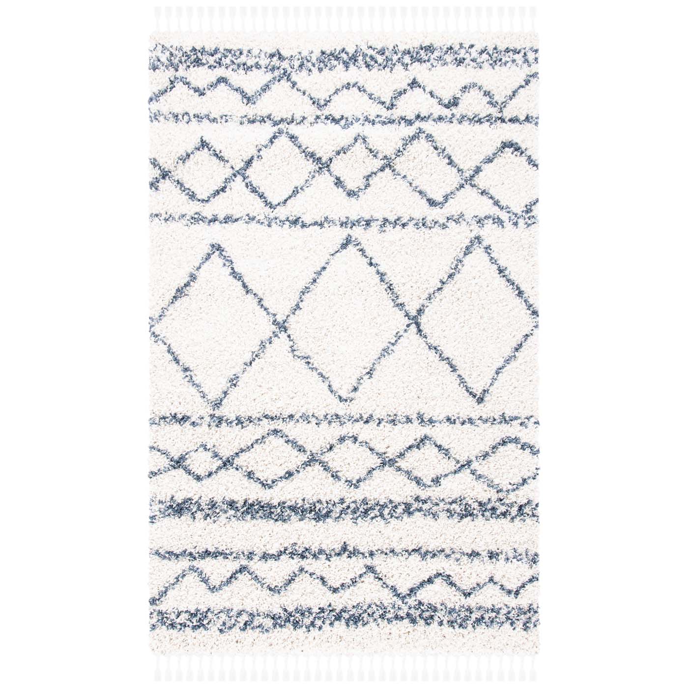 Safavieh Pro Lux Shag 436 Rug, PLX436 - Ivory / Blue