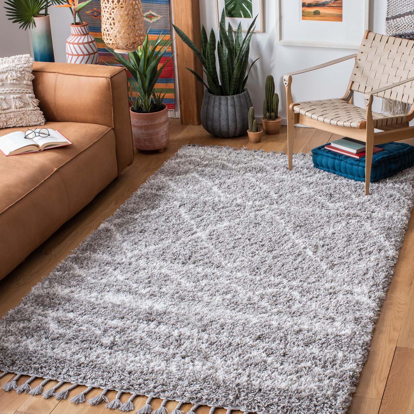 Safavieh Pro Lux Shag 436 Rug, PLX436 - Grey / Ivory